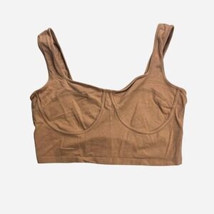 Wild Fable Brown Bustier Style Crop Tank Top Sleeveless Large